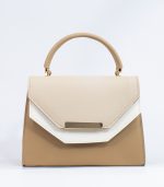 Sac à main beige en cuir synthétique