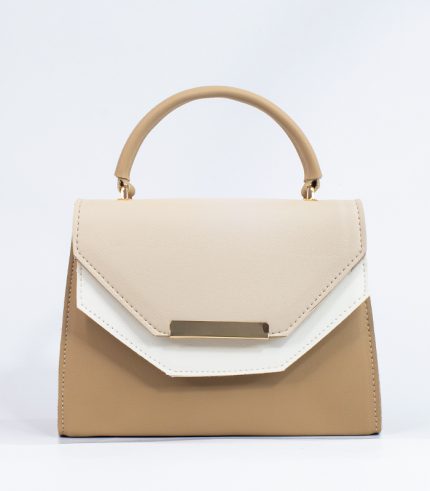 Sac à main beige en cuir synthétique