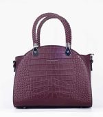 Sac a main bordeaux texture crocodile