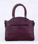 Sac a main bordeaux texture crocodile