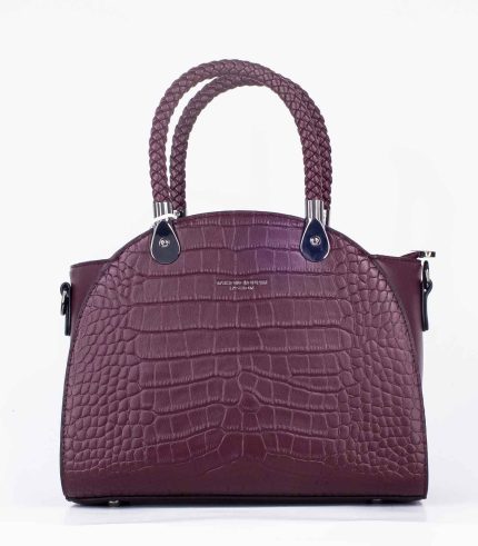 Sac a main bordeaux texture crocodile