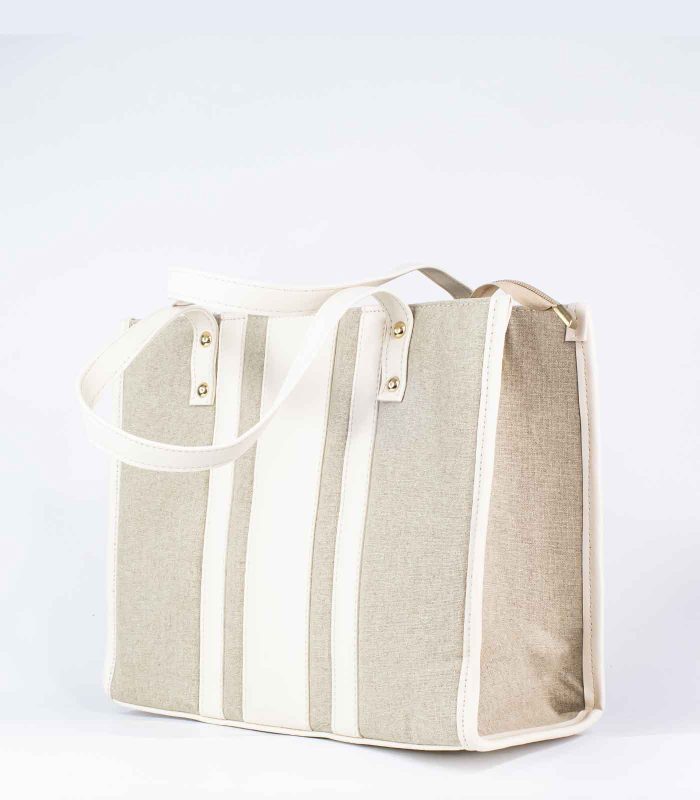 Sac a main carré beige