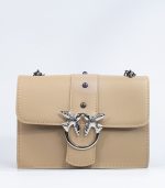 Sac à main cuir beige Love Birds (Pinko)