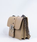 Sac à main cuir beige Love Birds (Pinko)