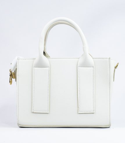 Sac à main cuir blanc cassé