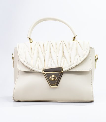 Sac à main cuir synthétique beige