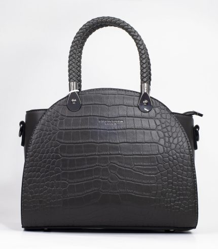 Sac a main gris texture crocodile