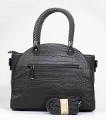 Sac a main gris texture crocodile