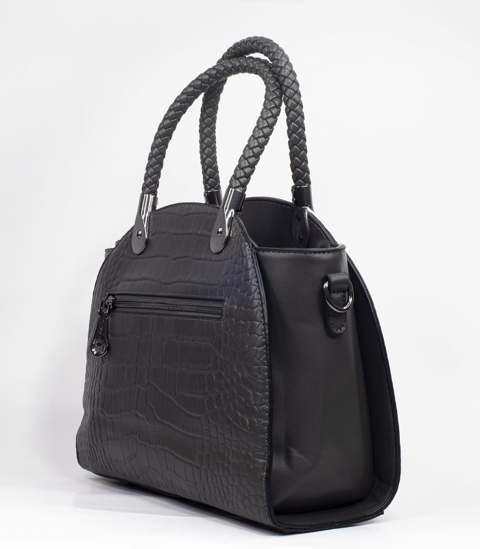 Sac a main gris texture crocodile