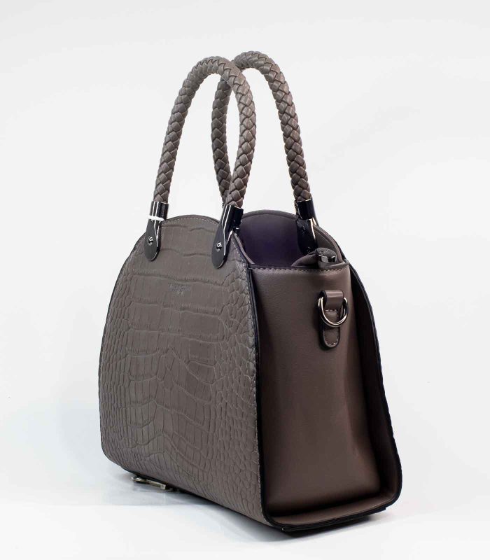 Sac a main marron texture crocodile