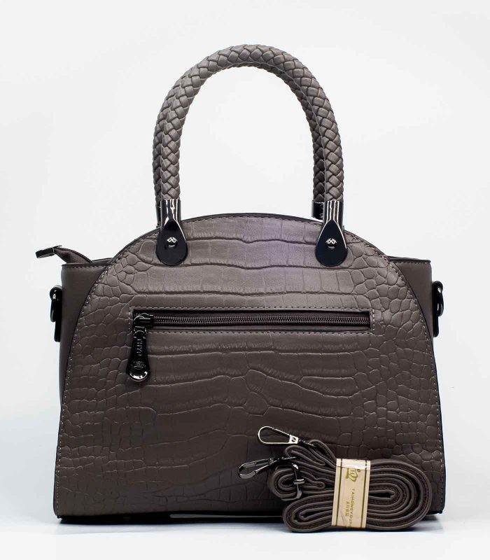 Sac a main marron texture crocodile