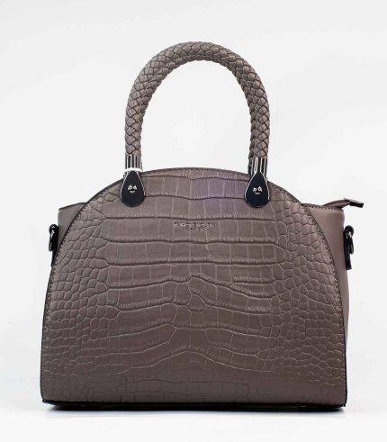 Sac a main marron texture crocodile